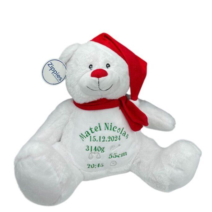 Personalisiertes Kuscheltier Teddybär mit Bestickung der Geburtsdaten oder Namen